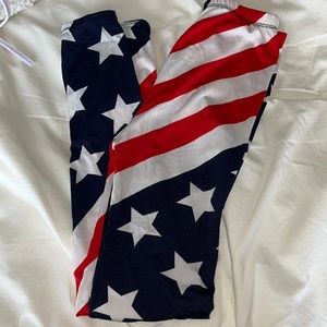 American Flag patterned leggings